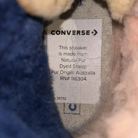 Converse, All Star Suede fur-lined, tricolor shoes - Picture 6 of 8